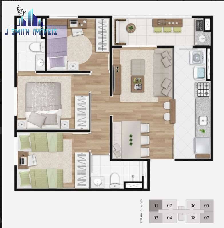 Apartamento, 3 quartos, 60 m² - Foto 43